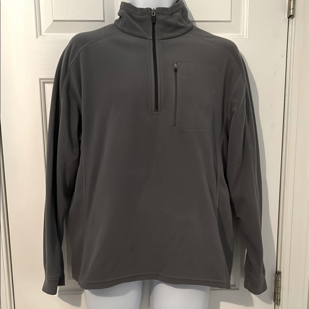 Gray Quarter-Zip Pullover Fleece